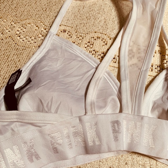 Pink Sport Womens White Strappy Bralette Size Small - Picture 6 of 10